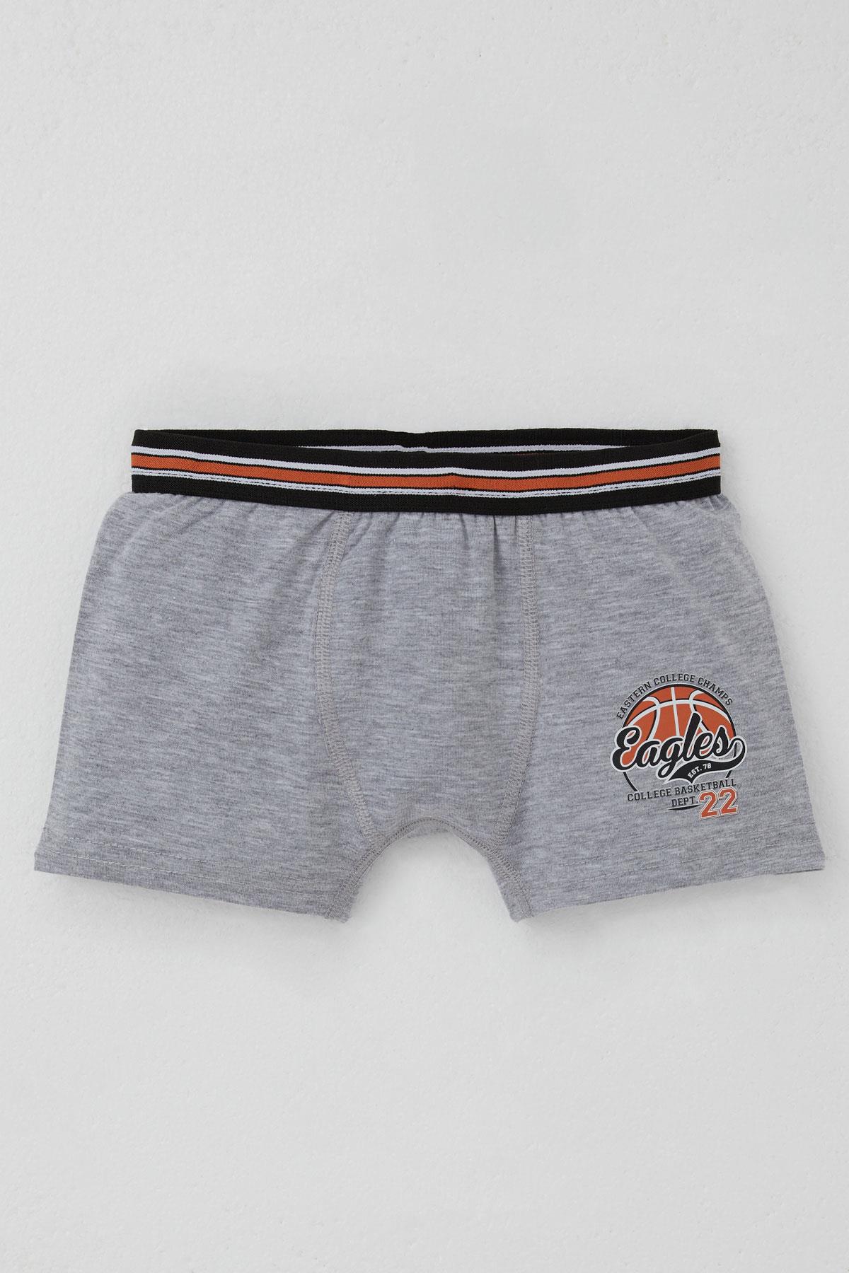 Katamino Erkek Çocuk Atlet Boxer Takım Motivasyon Temalı Gri Melanj (1-12 Yaş)