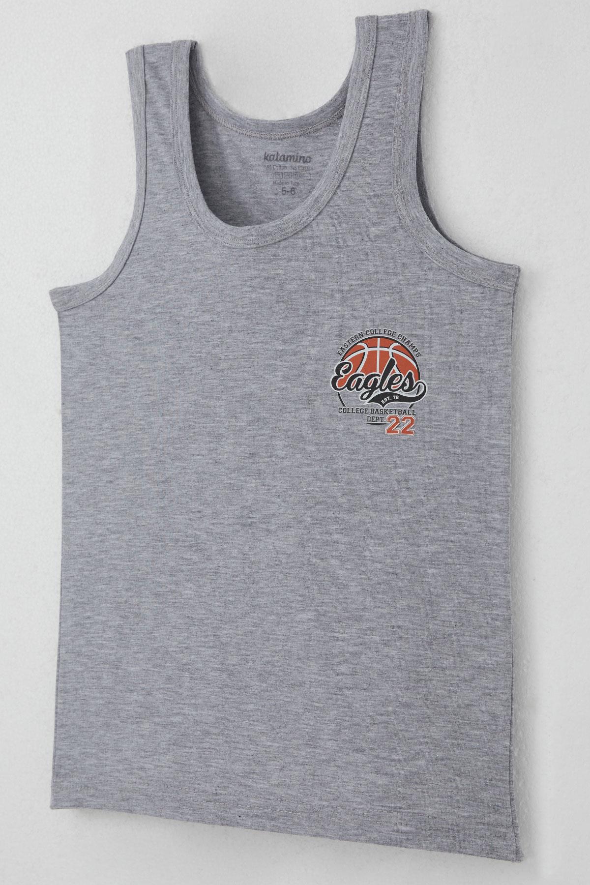 Katamino Erkek Çocuk Atlet Boxer Takım Motivasyon Temalı Gri Melanj (1-12 Yaş)