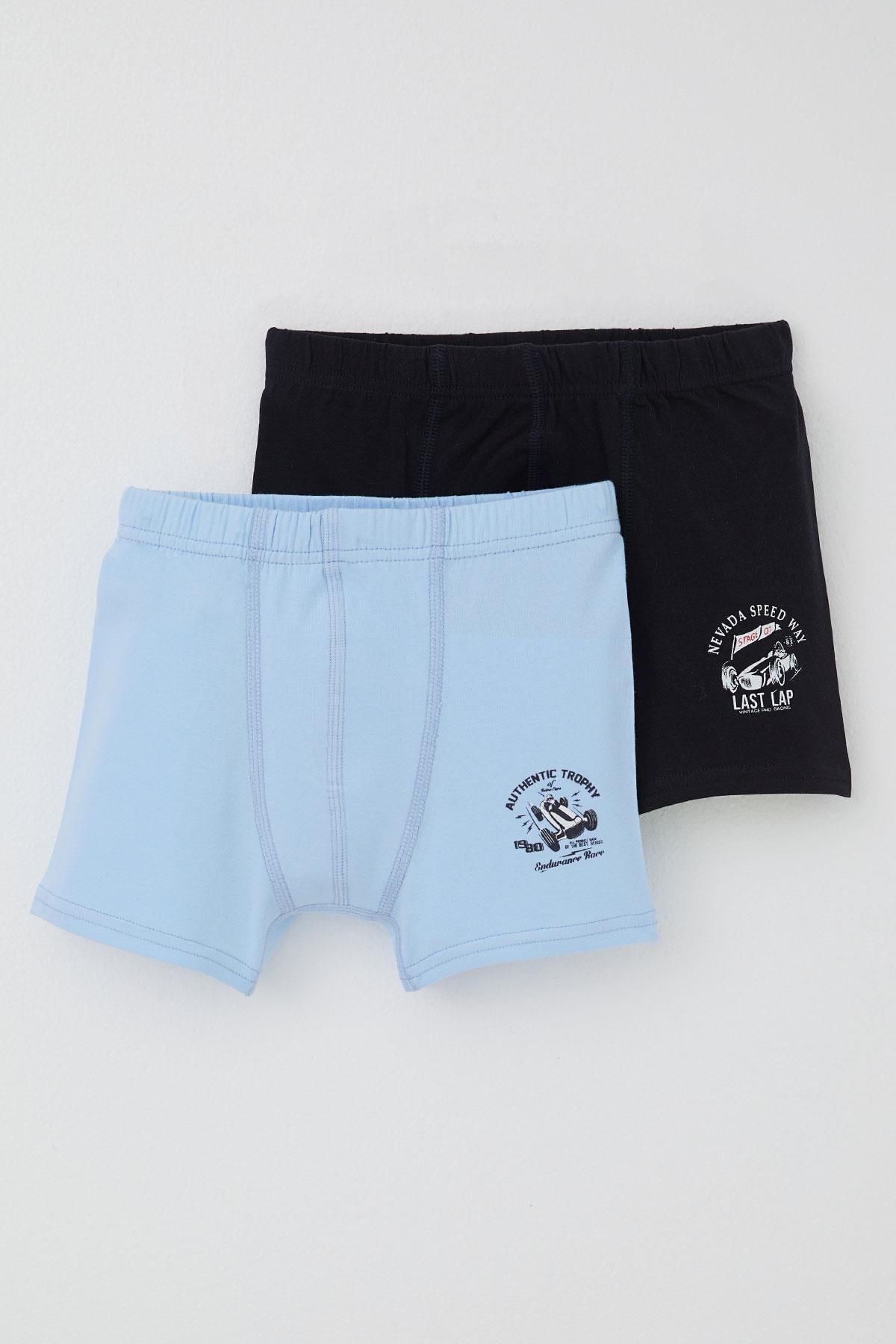 Katamino Erkek Çocuk Boxer 2 li Yarış Temalı Araba Baskılı Karışık Renk (7 Ay-12 Yaş)
