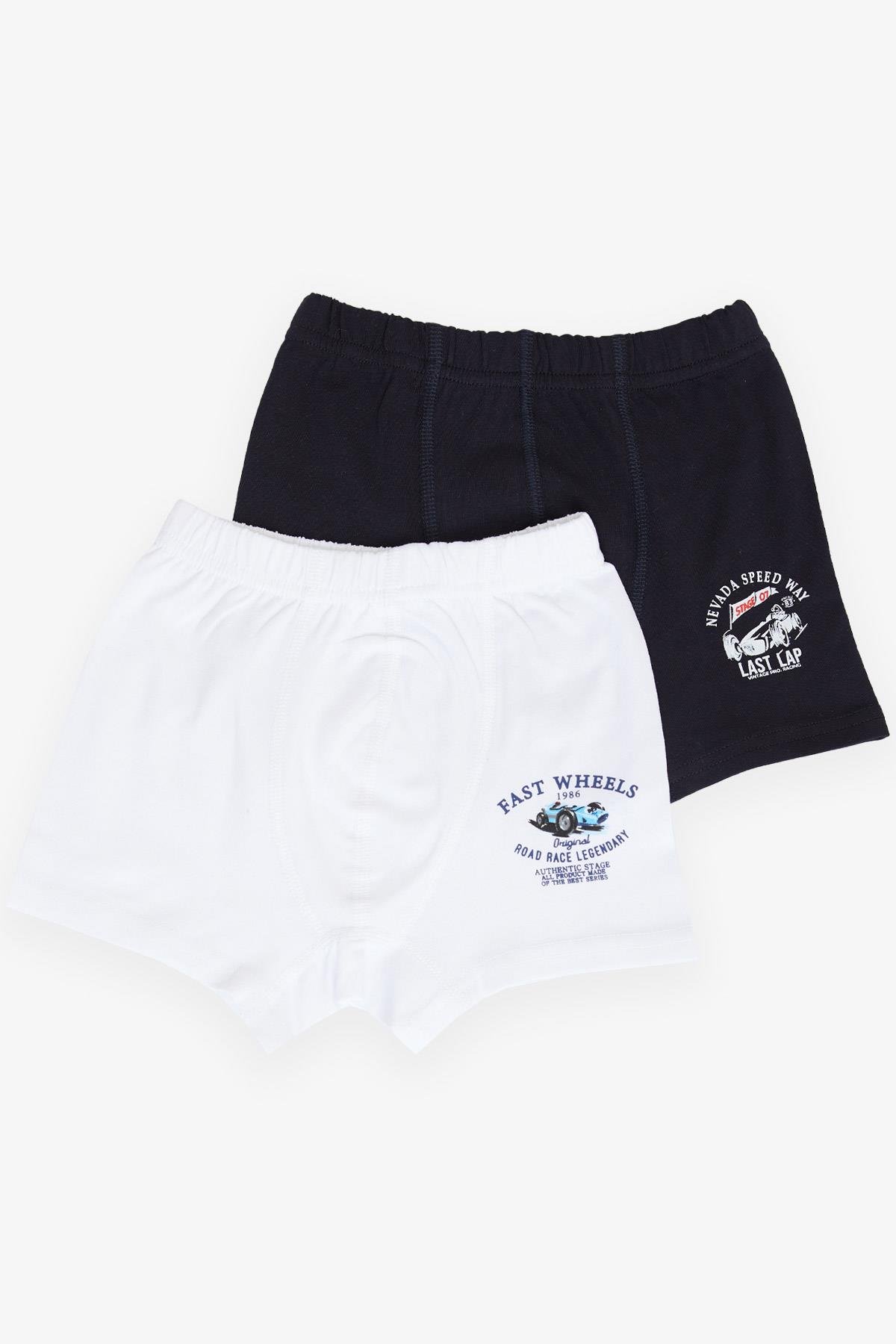 KATAMİNO Erkek Çocuk Boxer 2 li Yarış Temalı Araba Baskılı Karışık Renk (5-14 Yaş)
