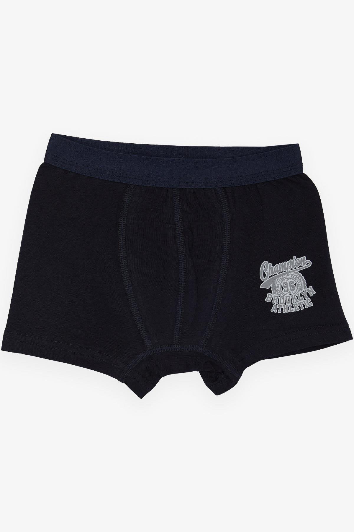 KATAMİNO Erkek Çocuk Boxer Şampiyon Yazı Baskılı Lacivert (3-4 Yaş)