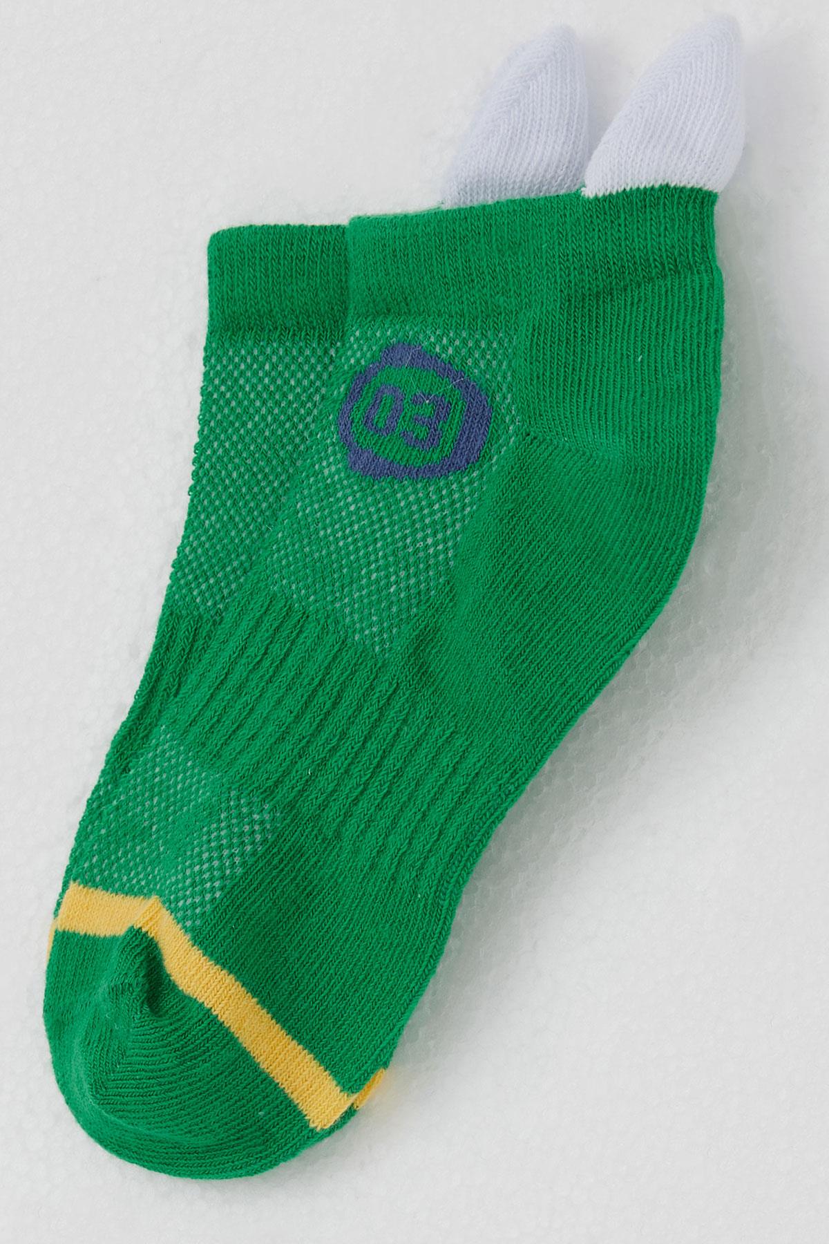 Katamino Erkek Çocuk Patik Çorap Rakam Baskılı Yeşil (5-12 Yaş)