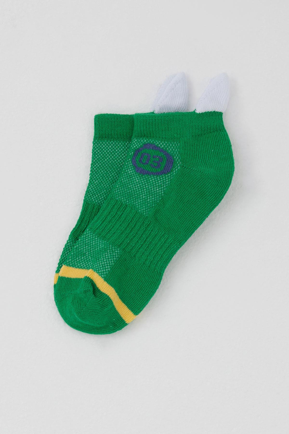 Katamino Erkek Çocuk Patik Çorap Rakam Baskılı Yeşil (5-12 Yaş)