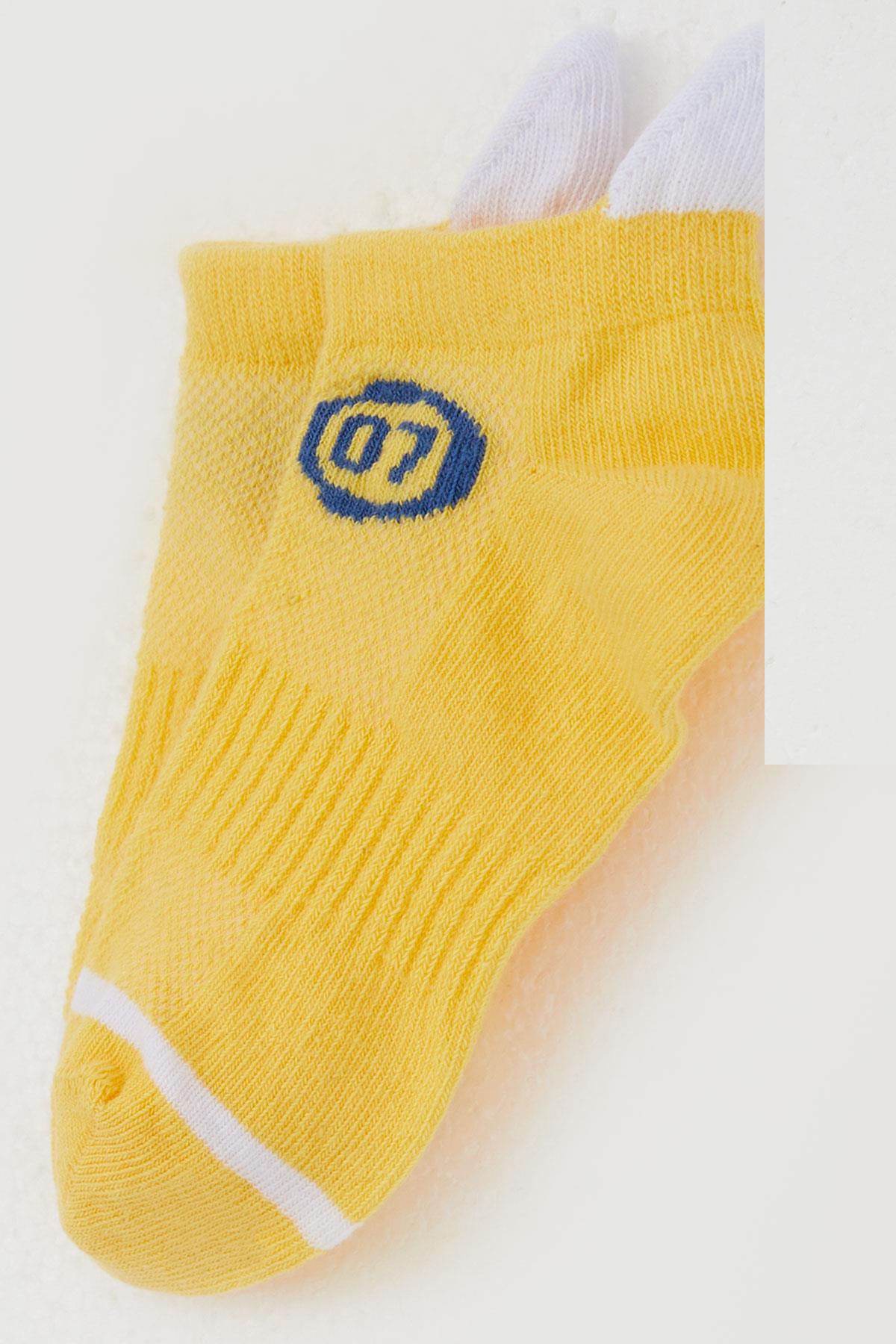 Katamino Erkek Çocuk Patik Çorap Rakam Baskılı Sarı (5-14 Yaş)