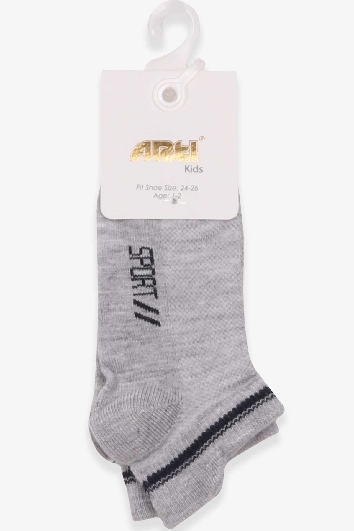 Katamino Erkek Çocuk Sportif Patik Çorap Gri (1-2-13-14 Yaş)