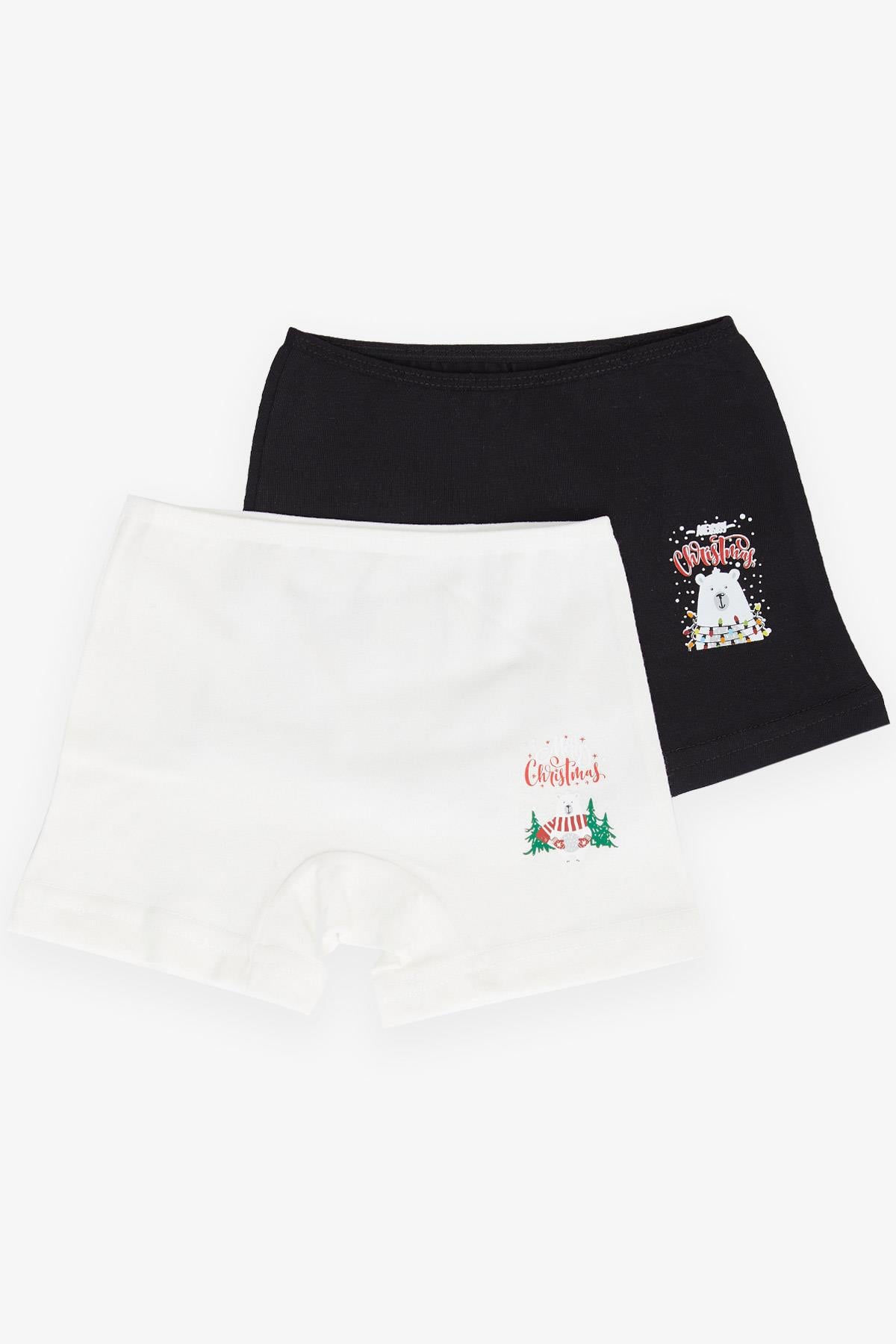 KATAMİNO Kız Çocuk 2 li Boxer Yılbaşı Temalı Karışık Renk (3-10 Yaş)