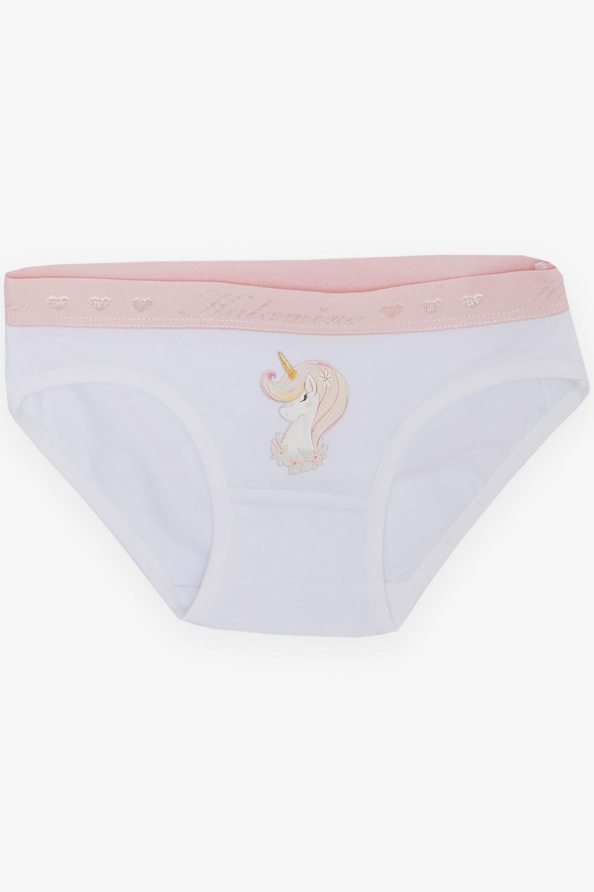 KATAMİNO Kız Çocuk Atlet & Slip Takım Sevimli Unicorn Baskılı Beyaz (1-10 Yaş)
