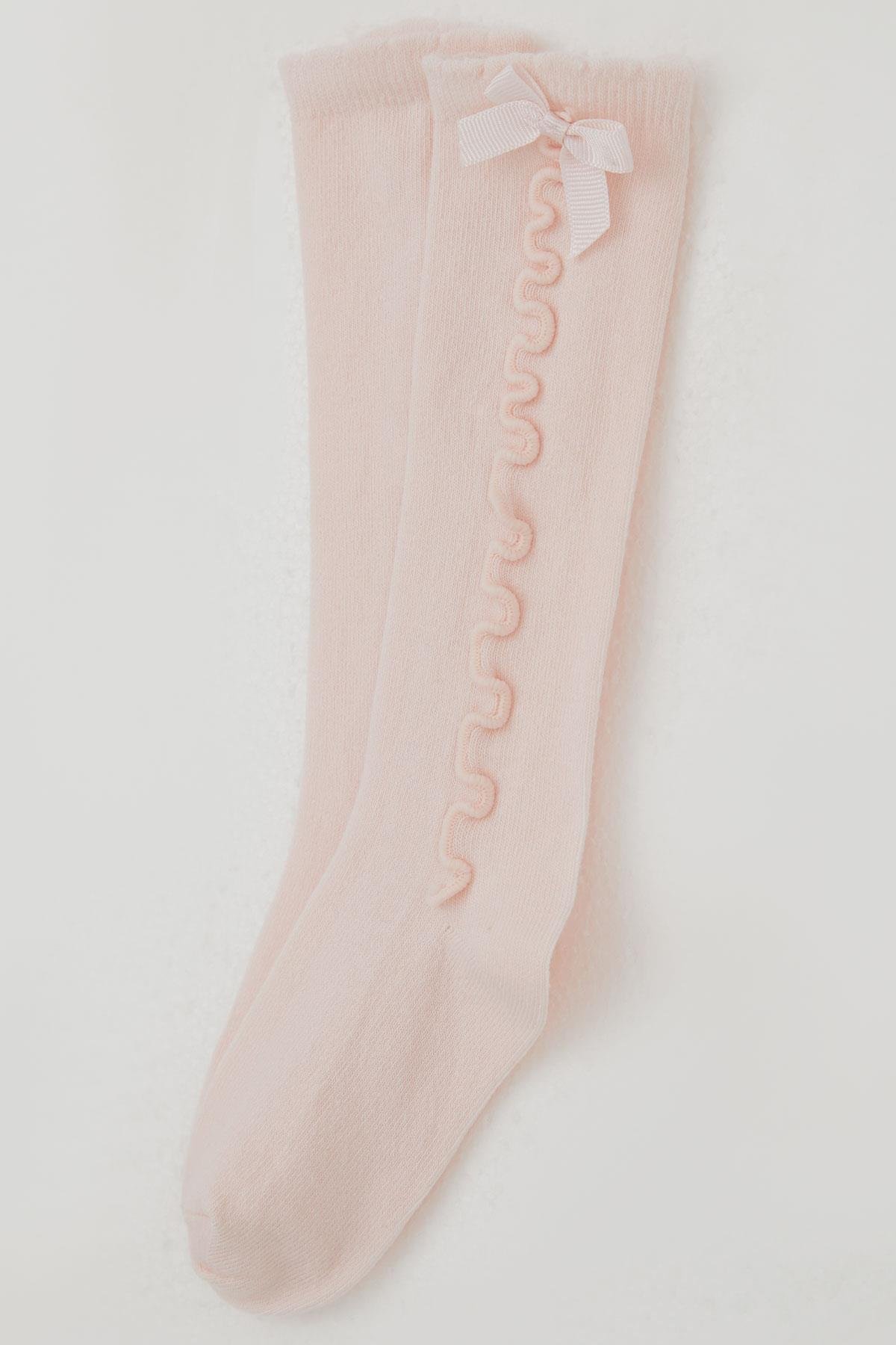 Katamino Kız Çocuk Golf Çorap Bilek Kısmı Fiyon Aksesuarlı Pembe (1-8 Yaş)