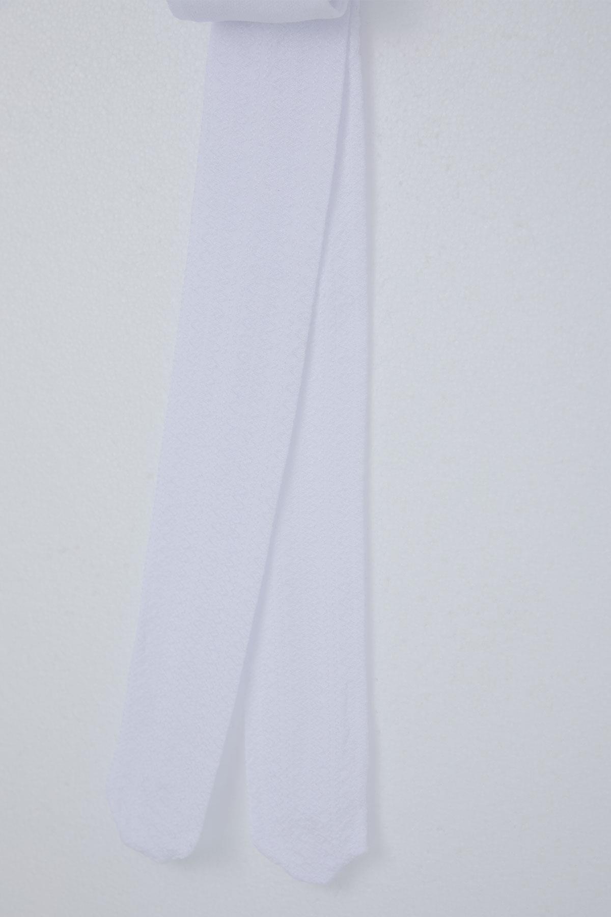 Katamino Kız Çocuk Külotlu Çorap Kendinden Desenli Beyaz (5-14 Yaş)