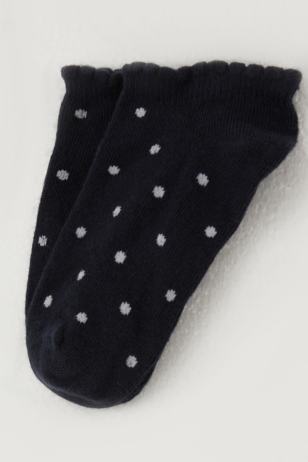 Katamino Kız Çocuk Patik Çorap Puantiye Desenli Lacivert (1-12 Yaş)