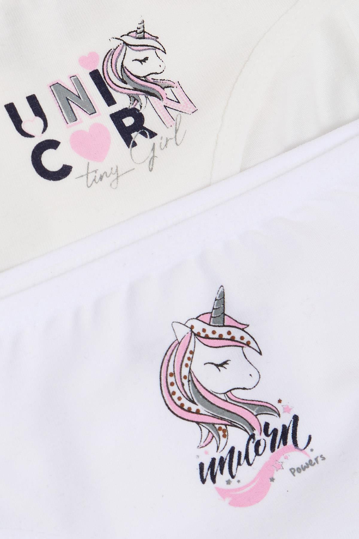 KATAMİNO Kız Çocuk Slip 3 lü Unicorn Baskılı Karışık Renk (1-10 Yaş)