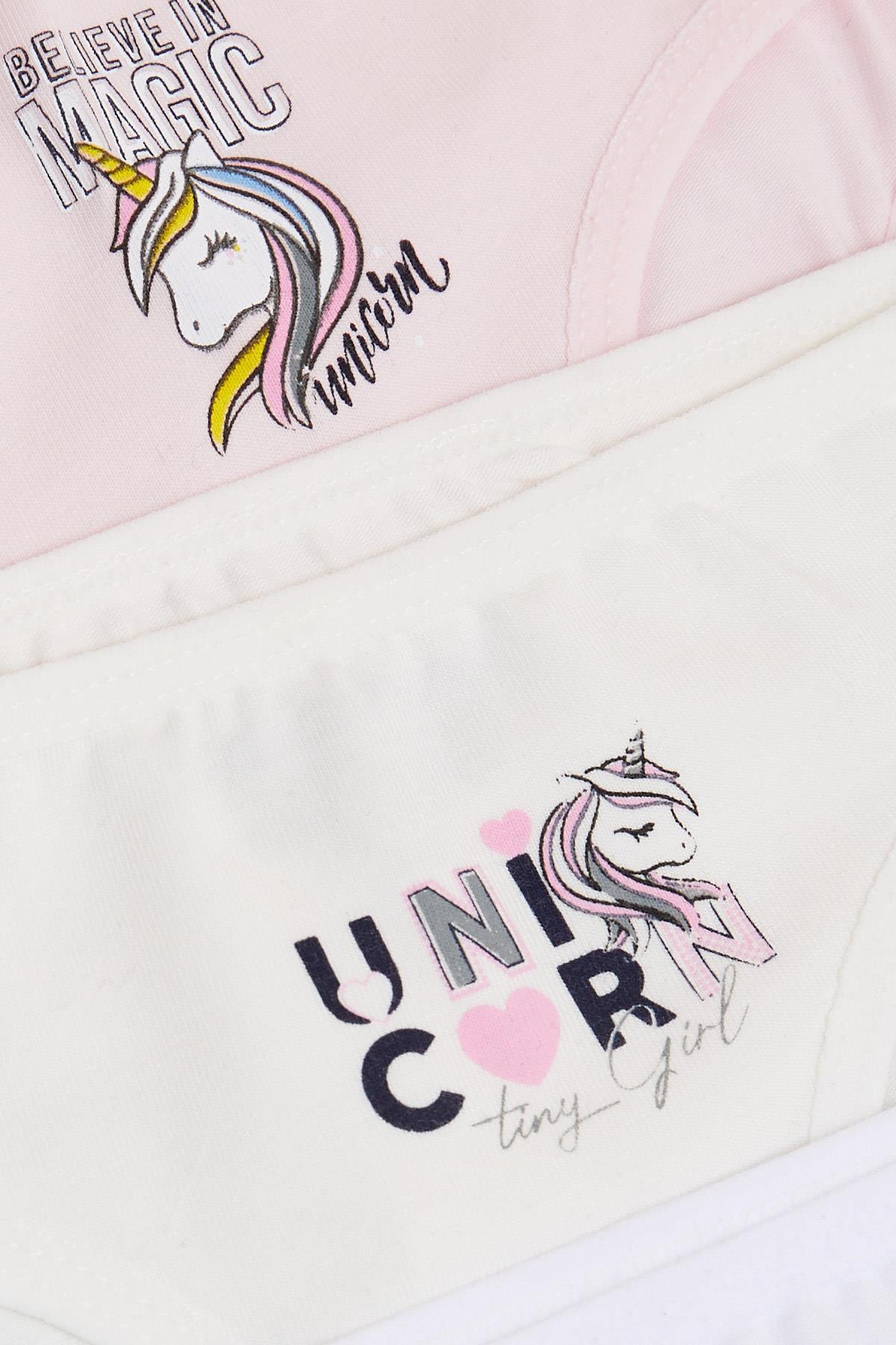 KATAMİNO Kız Çocuk Slip 3 lü Unicorn Baskılı Karışık Renk (1-10 Yaş)