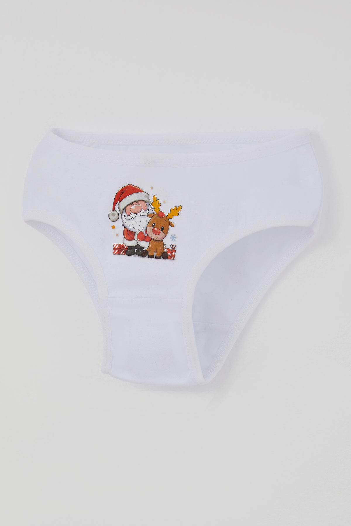Katamino Kız Çocuk Slip 3 lü Yılbaşı Temalı Noel Baba Baskılı Karışık Renk (1-2 Yaş)