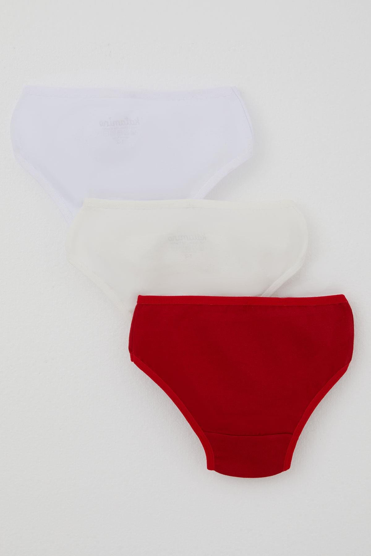 Katamino Kız Çocuk Slip 3 lü Yılbaşı Temalı Noel Baba Baskılı Karışık Renk (1-2 Yaş)