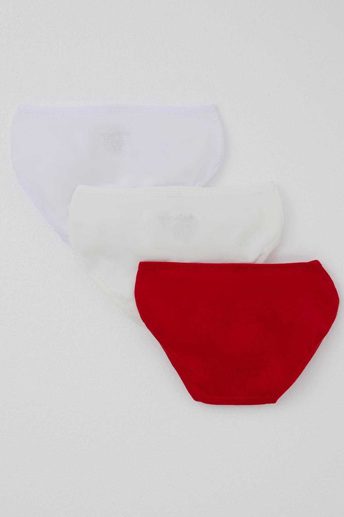 Katamino Kız Çocuk Slip 3 lü Yılbaşı Temalı Sevimli Penguen Baskılı Karışık Renk (1-10 Yaş)