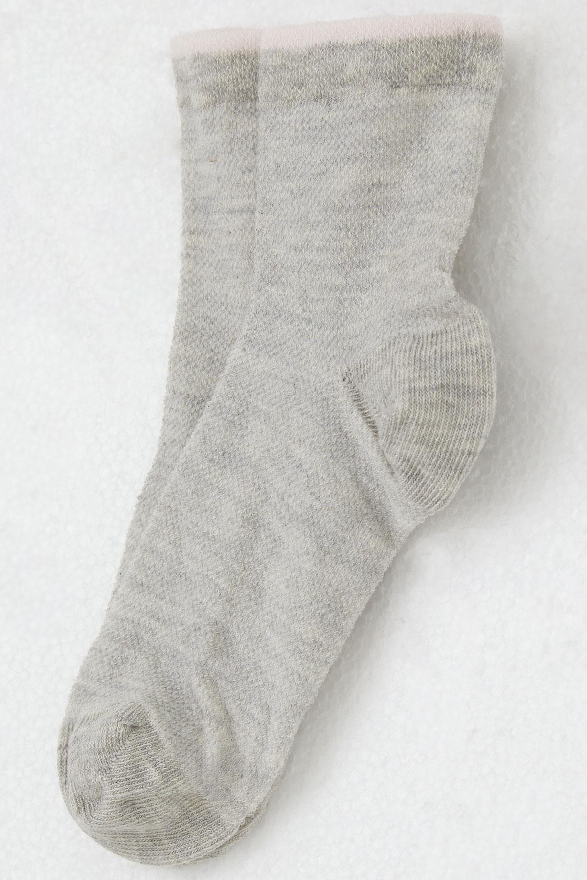 Katamino Kız Çocuk Soket Çorap Basic Açık Gri Melanj (7-16 Yaş)