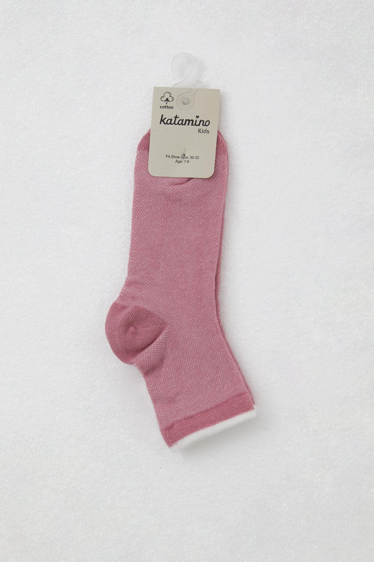 Katamino Kız Çocuk Soket Çorap Basic Gülkurusu (7-16 Yaş)