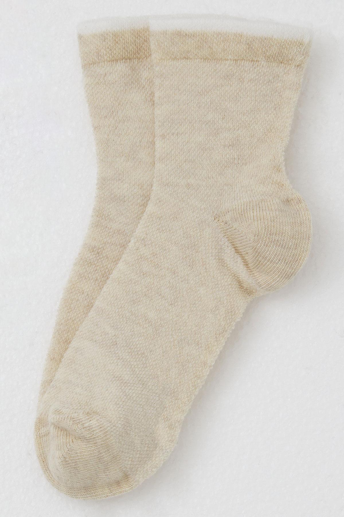 Katamino Kız Çocuk Soket Çorap Basic Krem (7-16 Yaş)