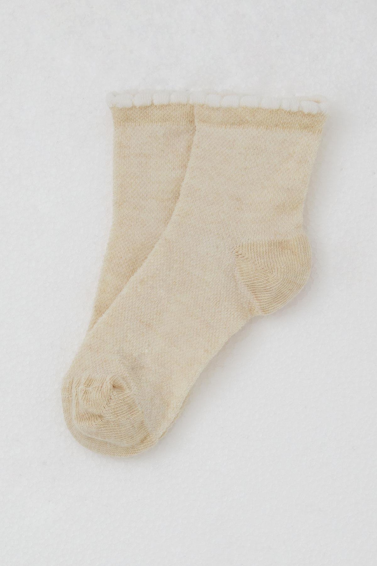 Katamino Kız Çocuk Soket Çorap Basic Krem (1-6 Yaş)