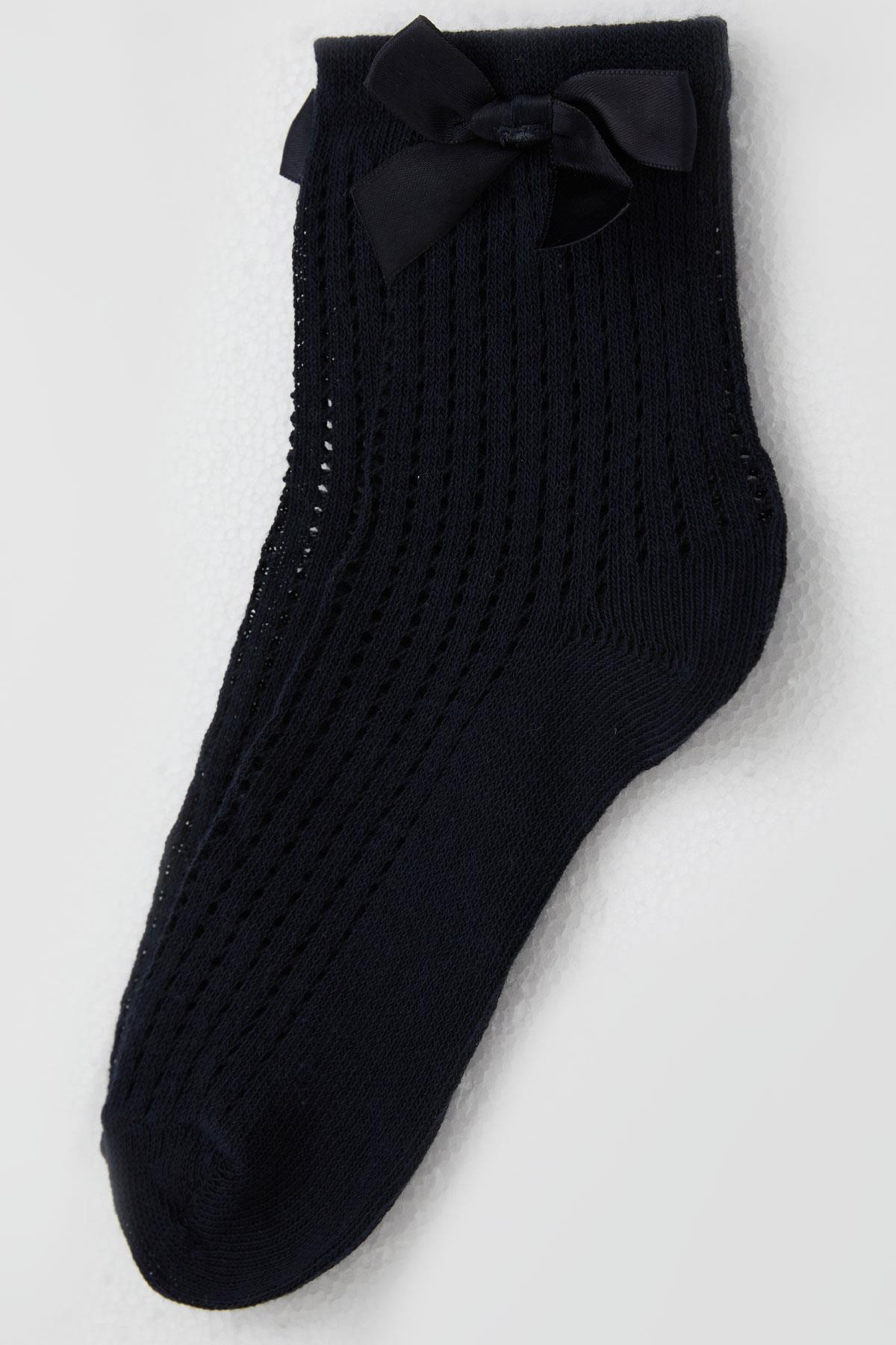 Katamino Kız Çocuk Soket Çorap File Detaylı Lacivert (7-10 Yaş)