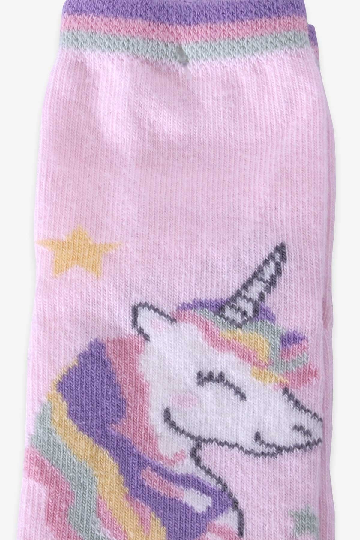 Katamino Kız Çocuk Soket Çorap Unicorn Pudra (1-2-9-10 Yaş)