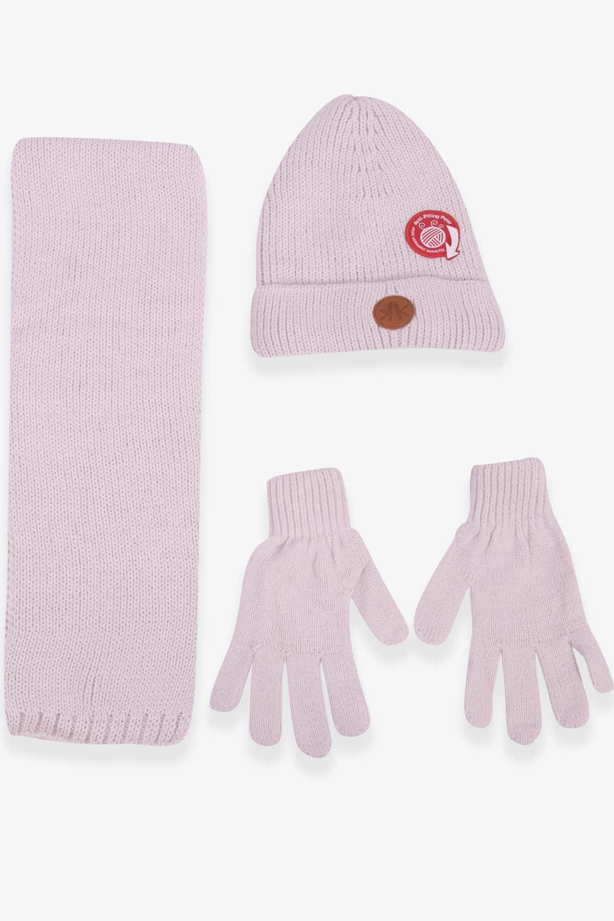 Kitti Erkek Çocuk Atkı Bere Takımı 3 lü Set Ekru (9-15 Yaş)