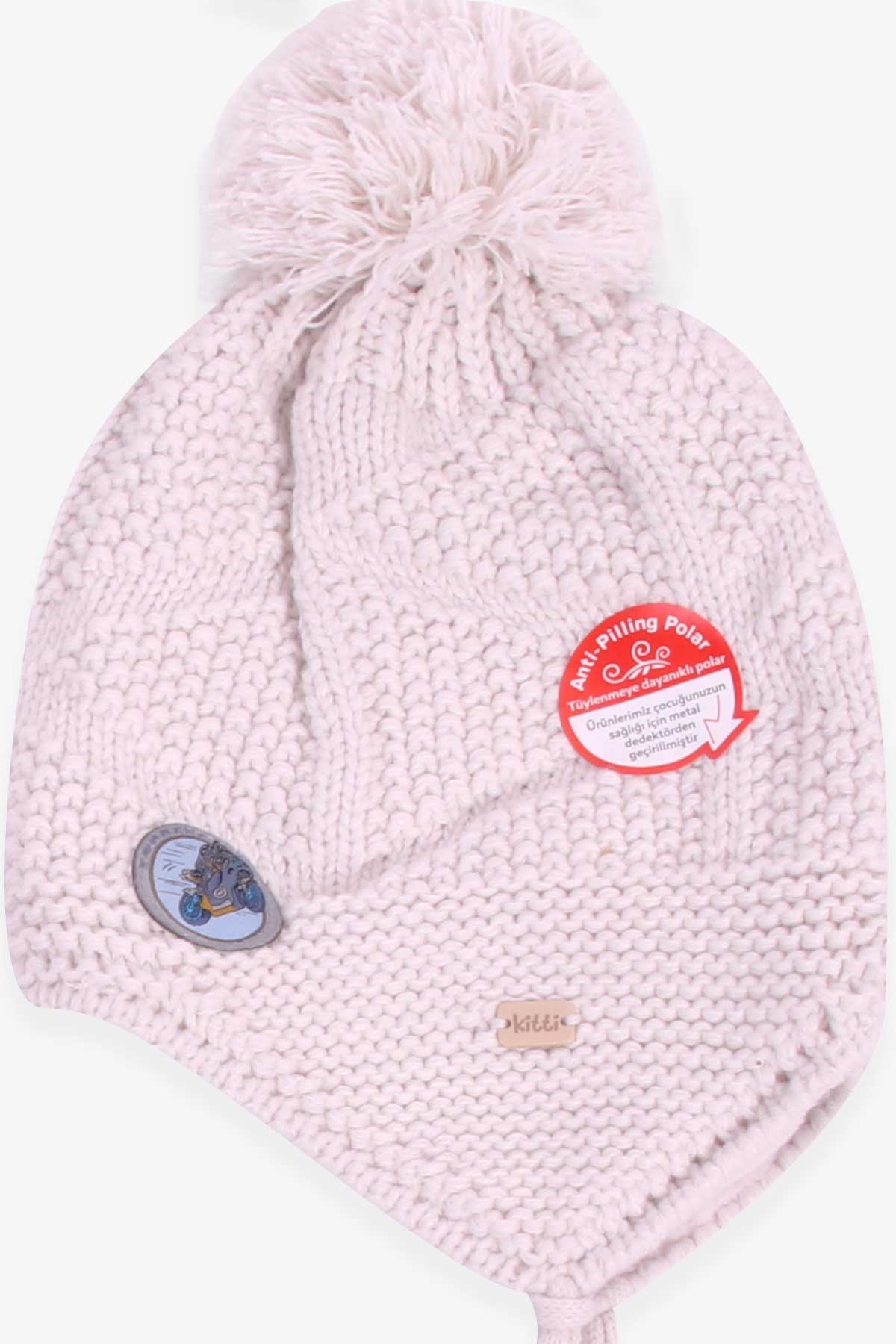 Kitti Erkek Çocuk Atkı Bere Takımı 3 lü Set Ekru (4-8 Yaş)