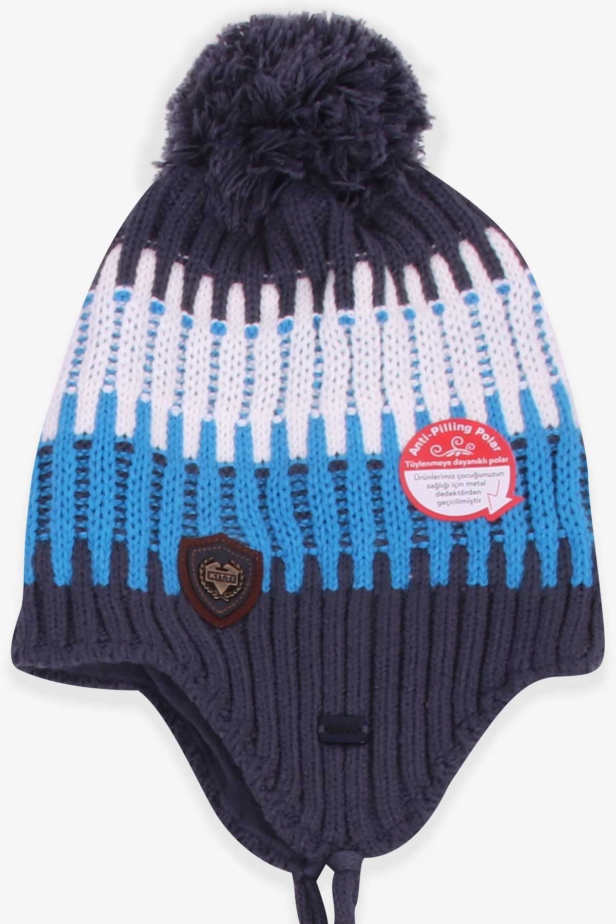 Kitti Erkek Çocuk Atkı Bere Takımı 3 lü Set Füme (4-8 Yaş)
