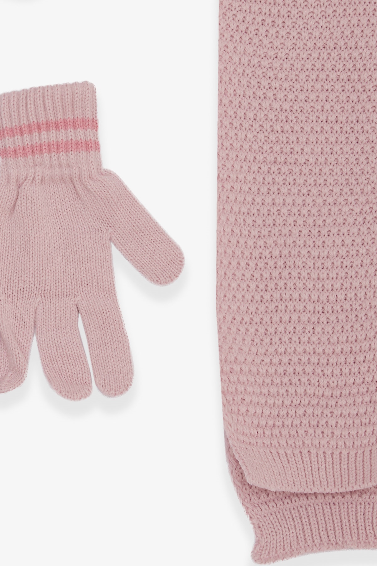 Kitti Kız Çocuk Atkı Bere Takımı 3 lü Set İncili Lila (9-15 Yaş)