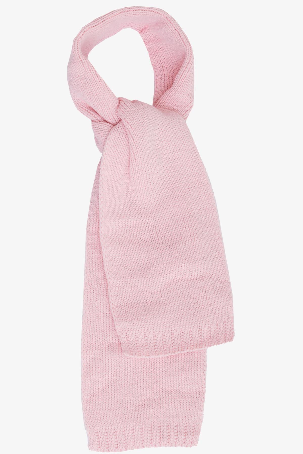 Kitti Kız Çocuk Atkı Bere Takımı 3 lü Set İncili Ponponlu Pembe (4-8 Yaş)