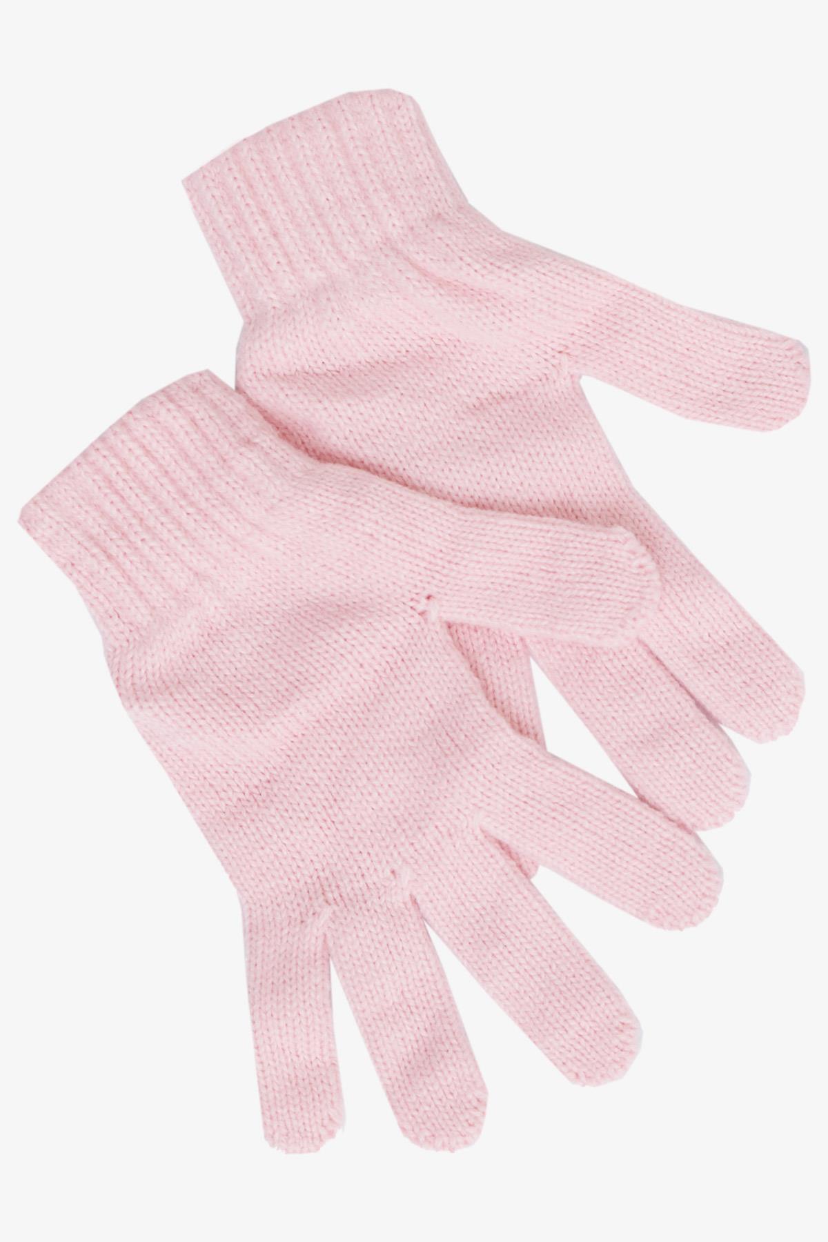 Kitti Kız Çocuk Atkı Bere Takımı 3 lü Set İncili Ponponlu Pembe (4-8 Yaş)