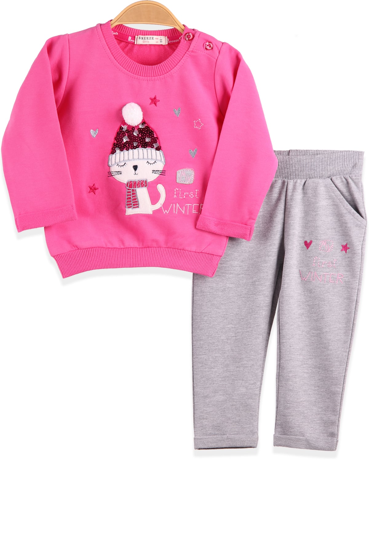 Kız Bebek Eşofman Takımı Pembe (6-24 Ay) BREEZE