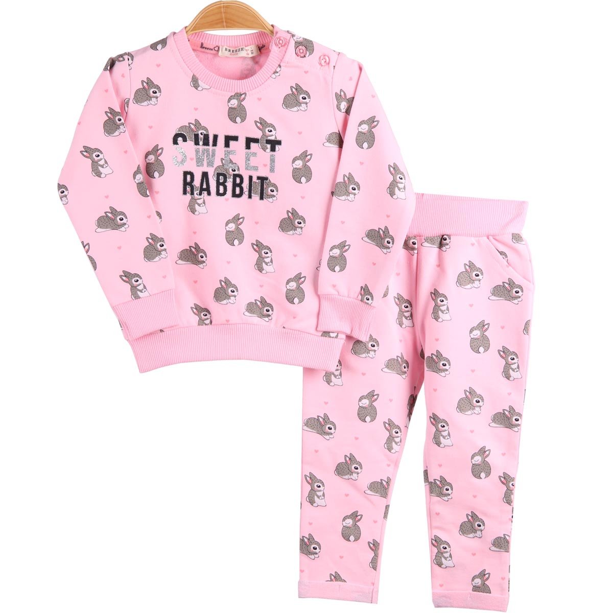 Kız Bebek Eşofman Takımı Tavşanlı Pembe (6-24 Ay) BREEZE