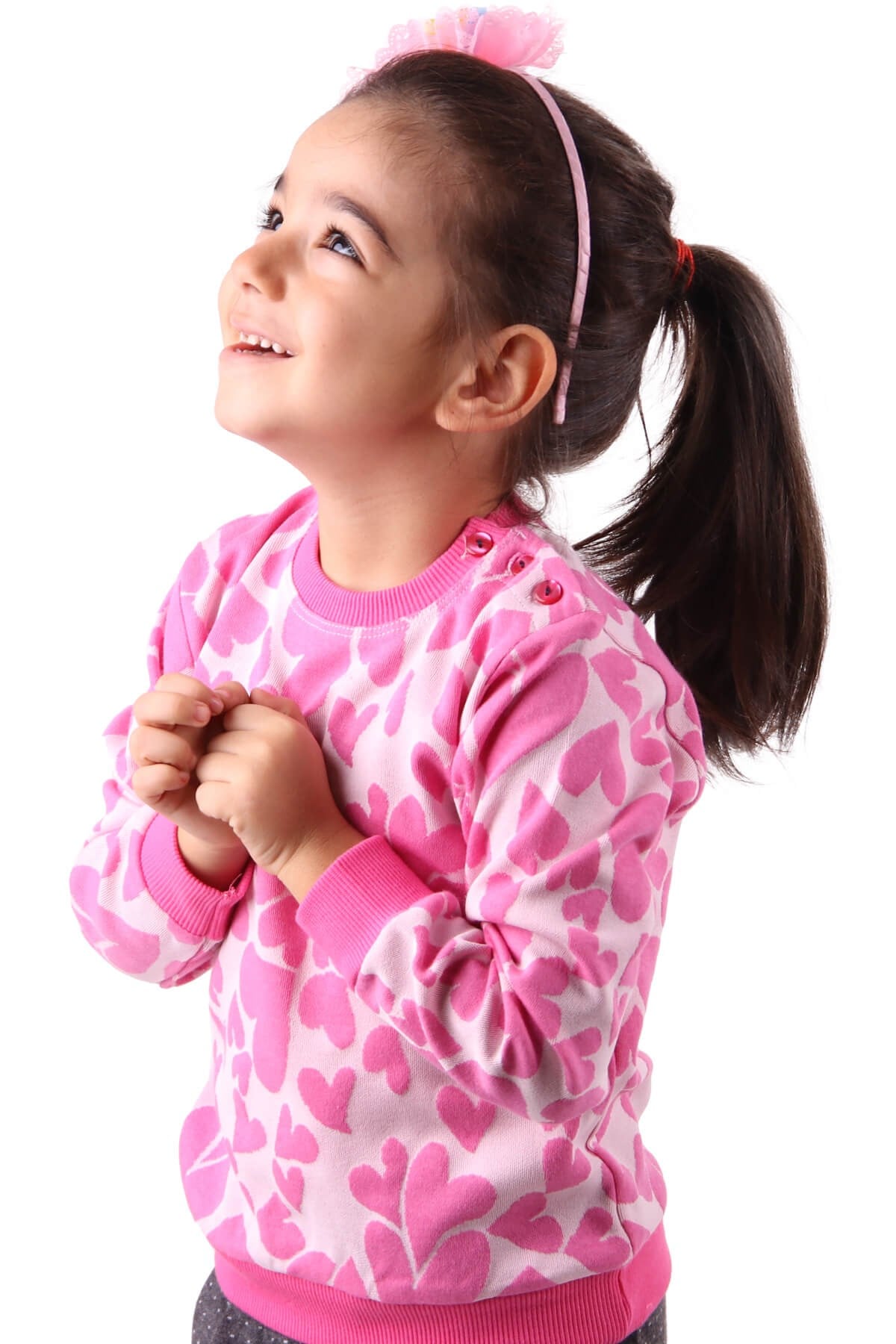 Kız Bebek Sweat Kalpli Pembe (1.5-2 Yaş) BREEZE