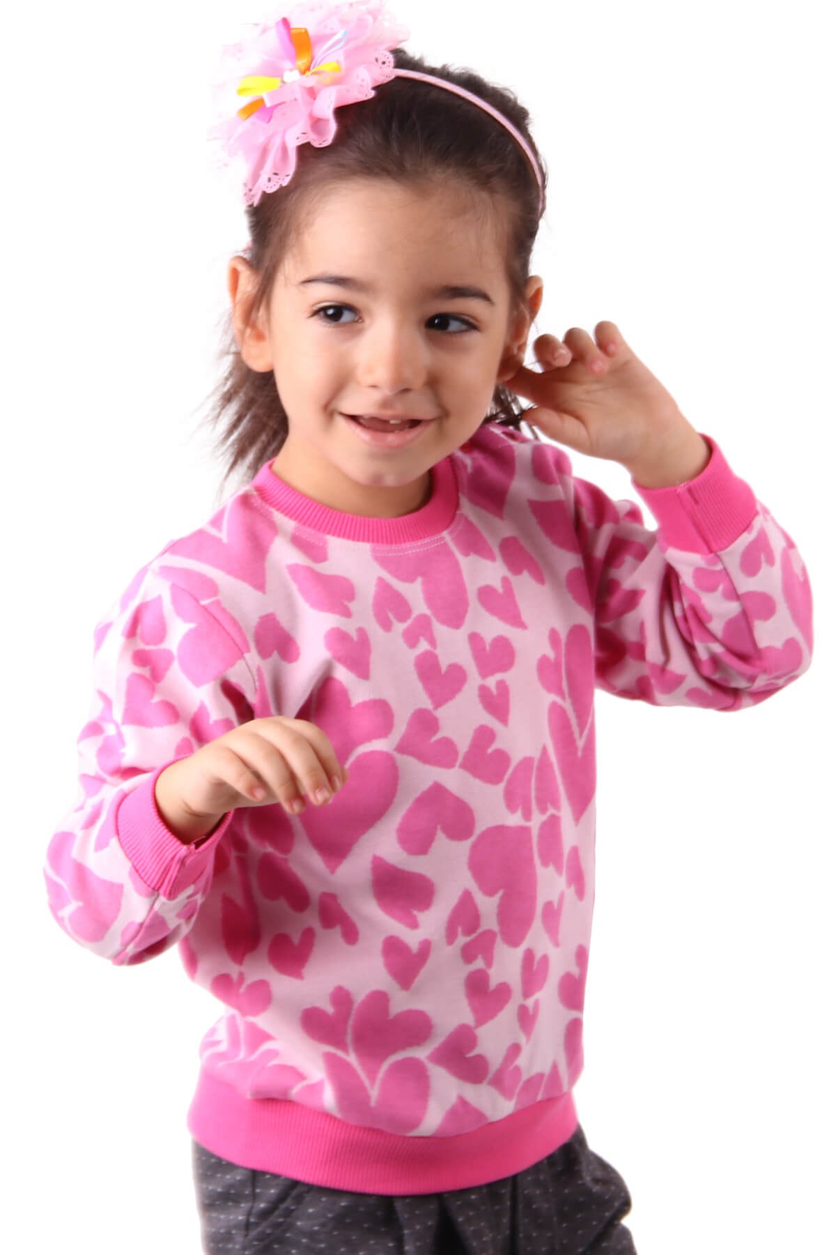 Kız Bebek Sweat Kalpli Pembe (1.5-2 Yaş) BREEZE