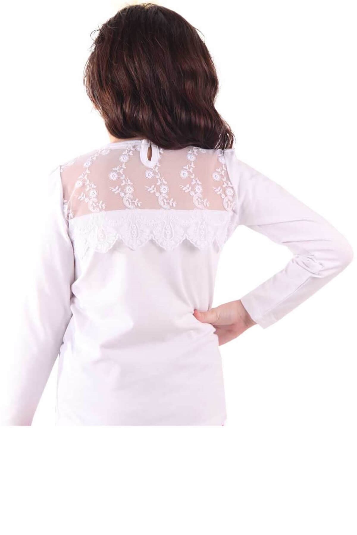 Kız Çocuk Body Güpürlü Beyaz (6-12 Yaş) BREEZE