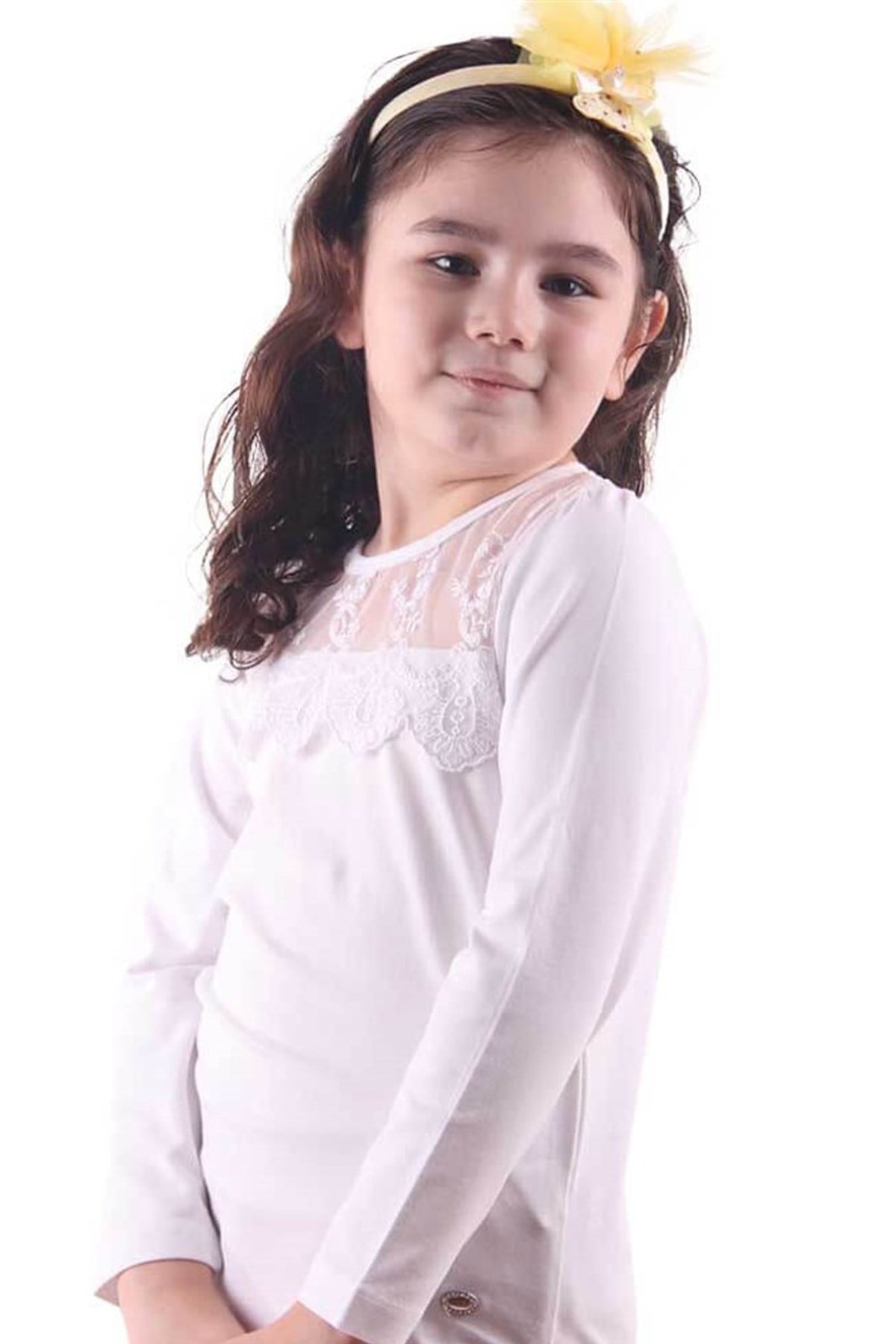 Kız Çocuk Body Güpürlü Beyaz (6-12 Yaş) BREEZE