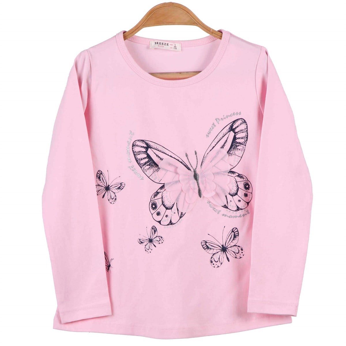Kız Çocuk Body Kelebekli Pembe (5-10 Yaş) BREEZE