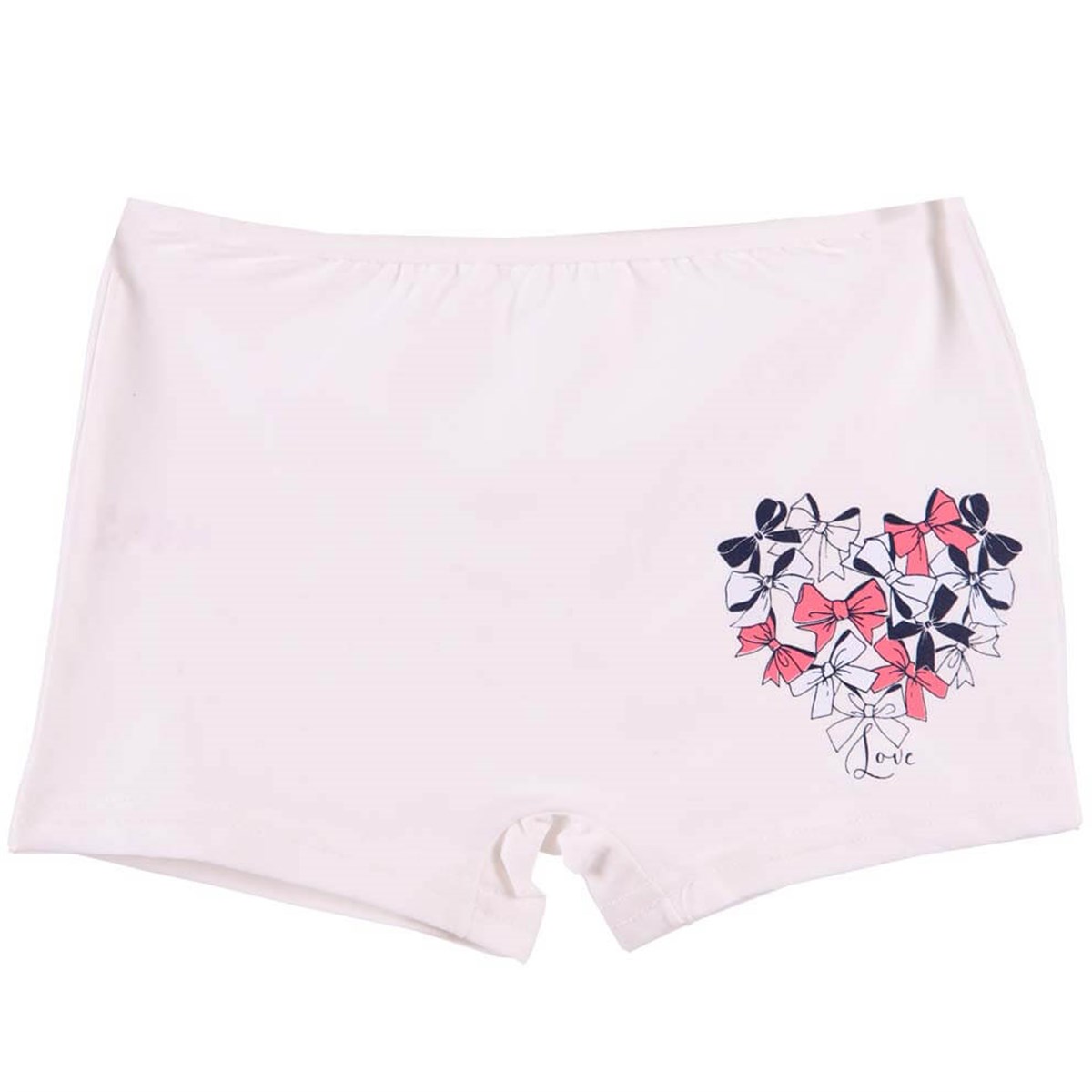 Kız Çocuk Boxer Desenli Krem-Siyah (6-14 Yaş) BREEZE