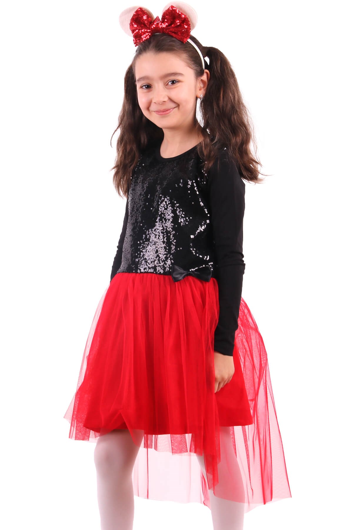 Kız Çocuk Elbise Pullu Kırmızı (5-10 Yaş) BREEZE