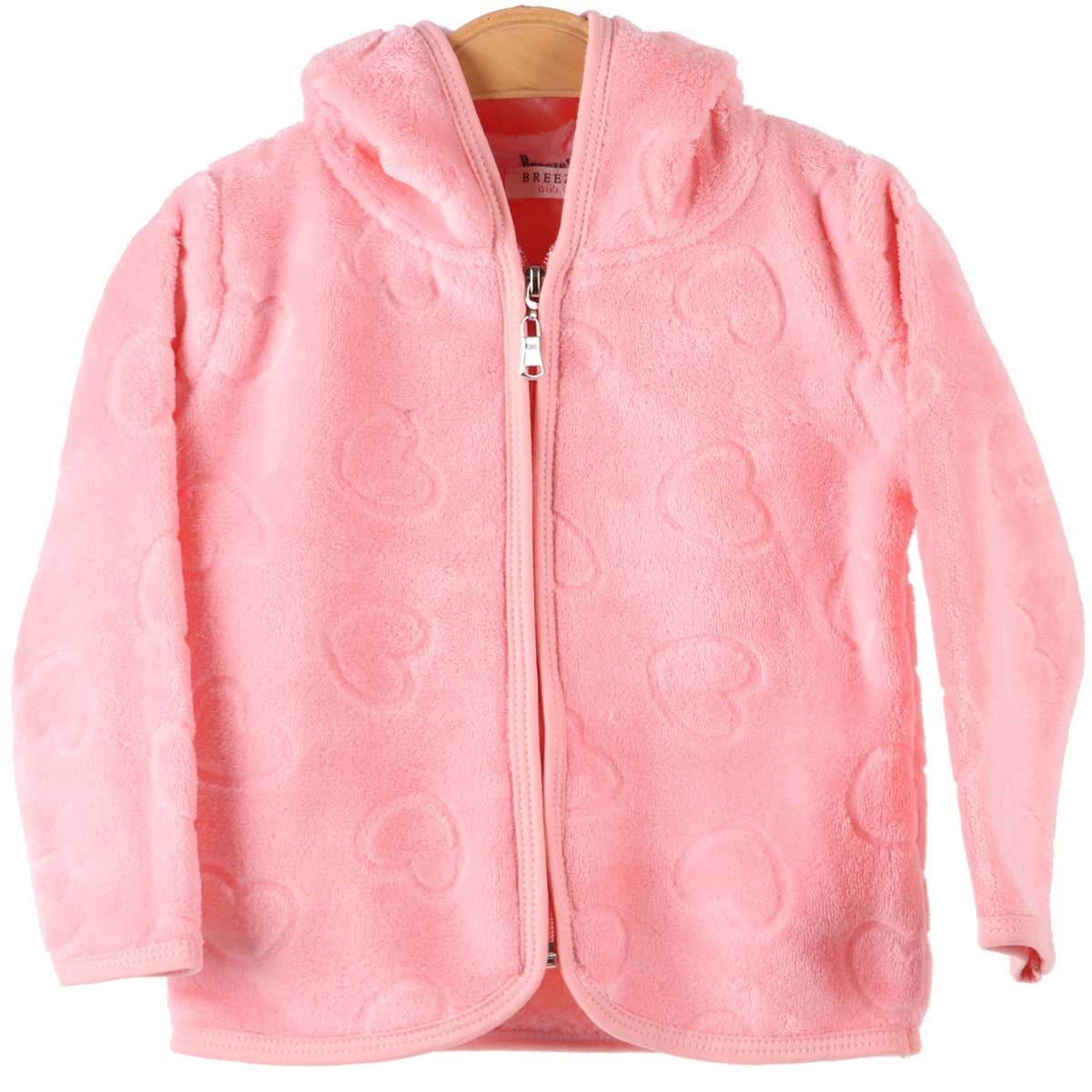 Kız Çocuk Hırka Polar Kapüşonlu Pembe (1-4 Yaş) BREEZE
