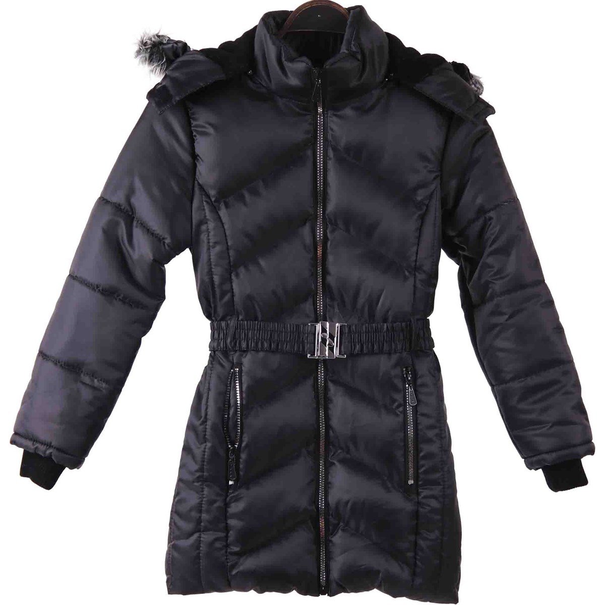 Kız Çocuk Mont Kürklü Siyah (11-14 Yaş) BREEZE