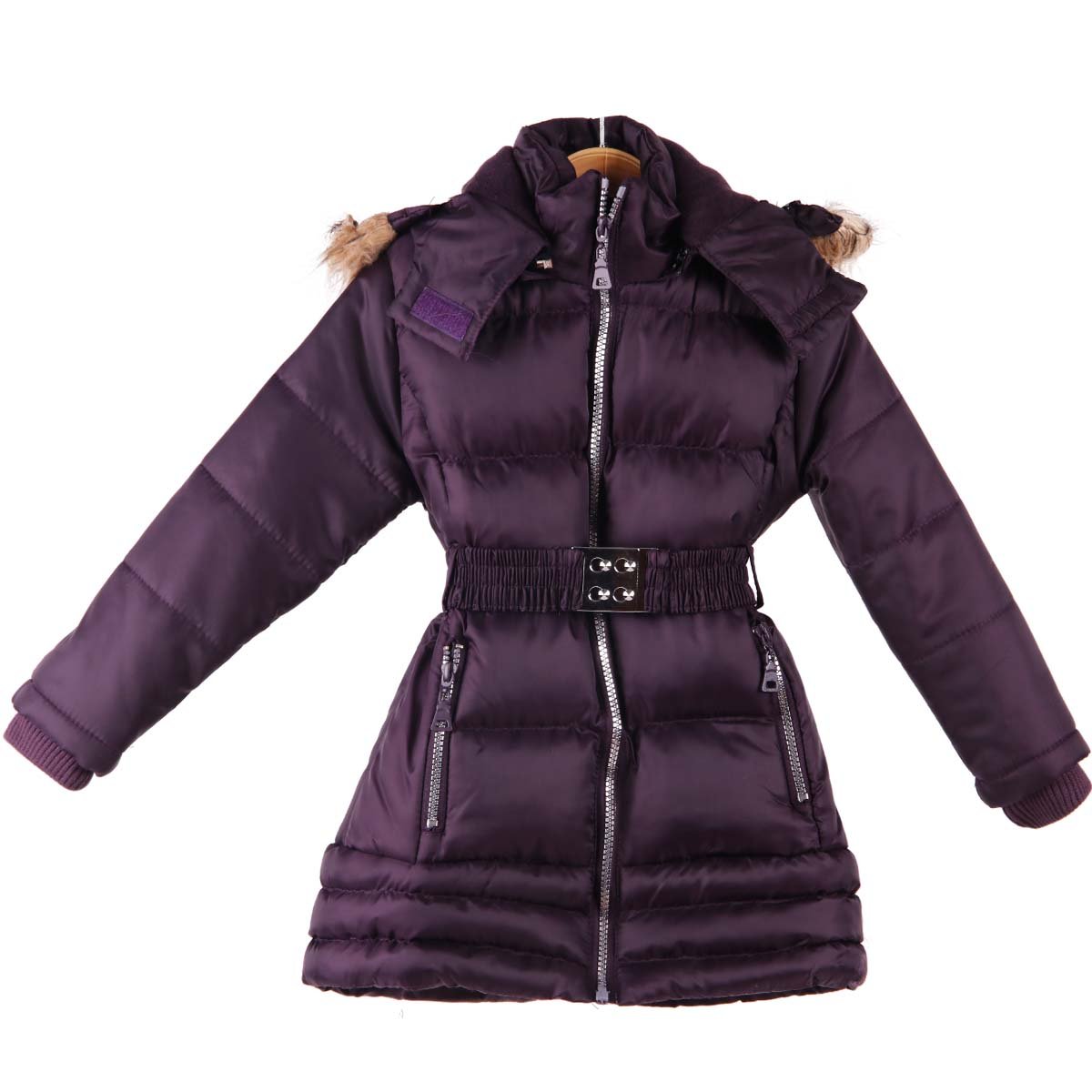 Kız Çocuk Mont Peluşlu Mürdüm (3-10 Yaş) BREEZE