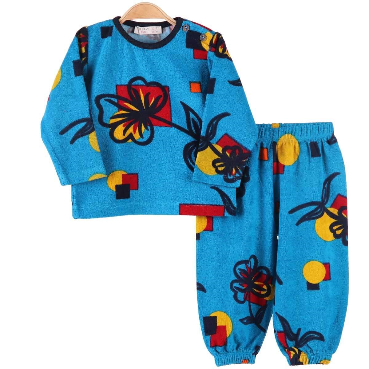 Kız Çocuk Pijama Takımı Mavi (1-4 Yaş) BREEZE