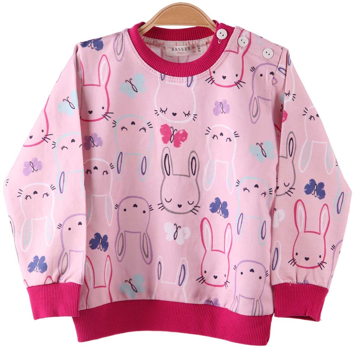 Kız Çocuk Sweat Pembe-Fuşya (1,5-5 Yaş) BREEZE