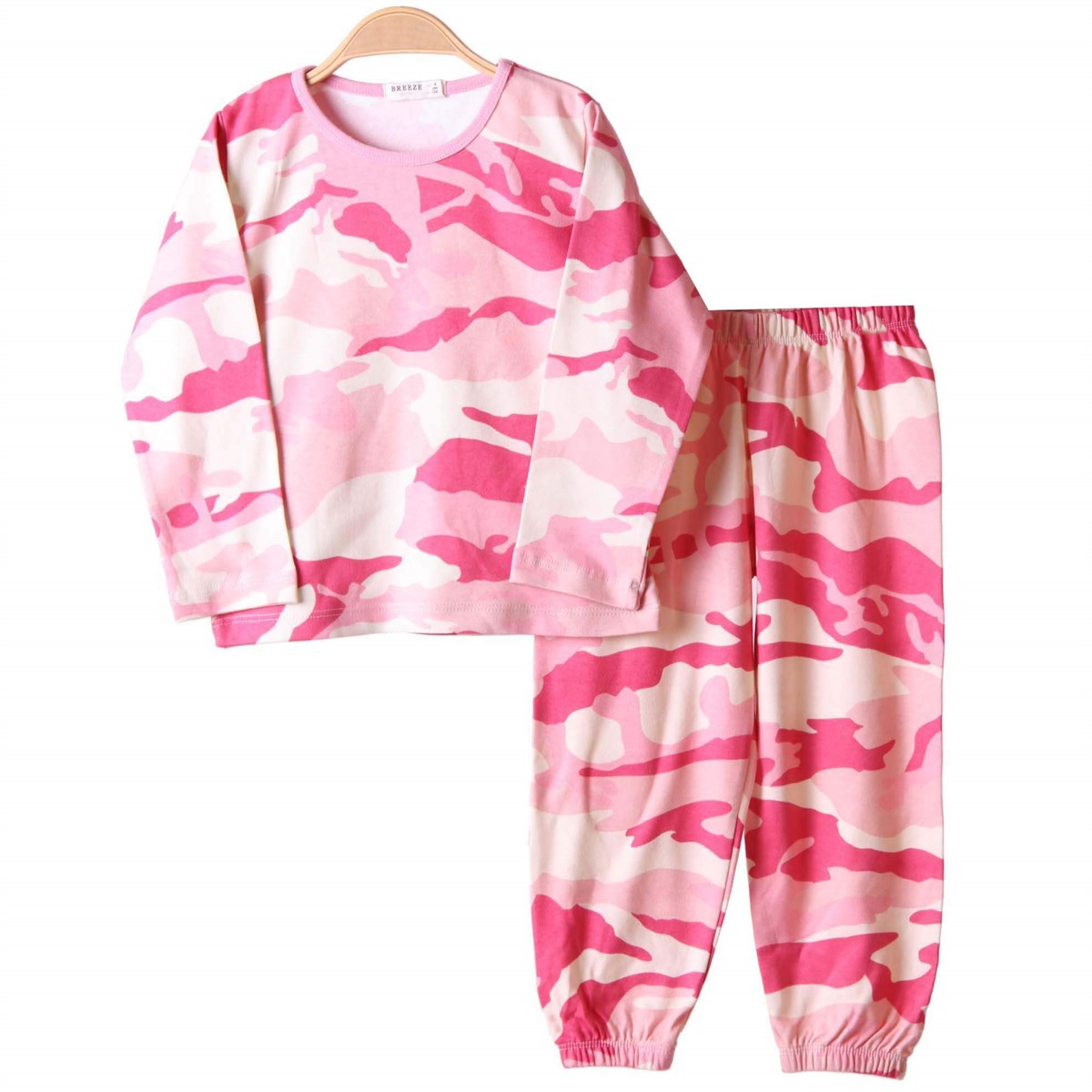 Kız Pijama Takımı Kamuflaj Pembe (4-7 Yaş) BREEZE