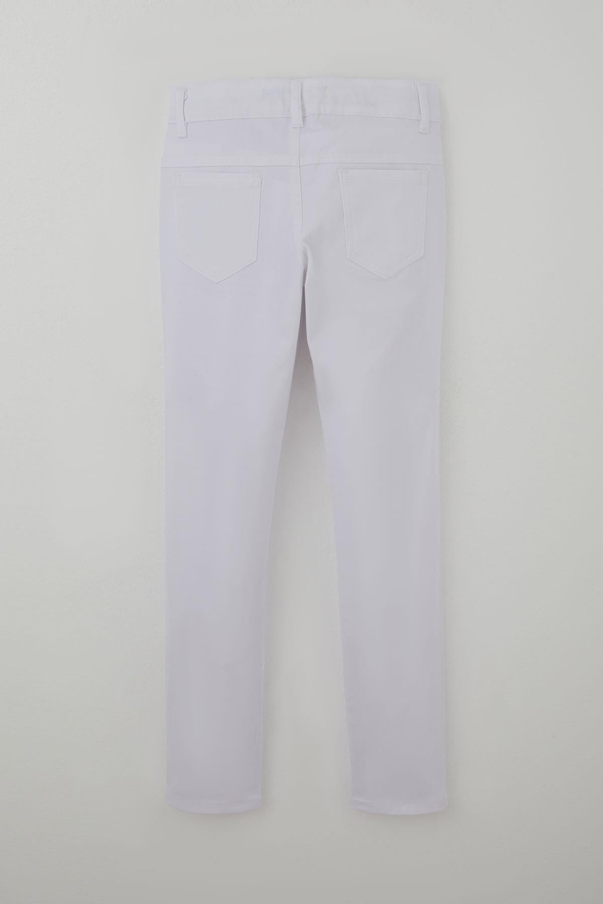 Konsept Erkek Çocuk Gabardin Pantolon Düğmeli Fermuarlı Beyaz (10-14 Yaş)