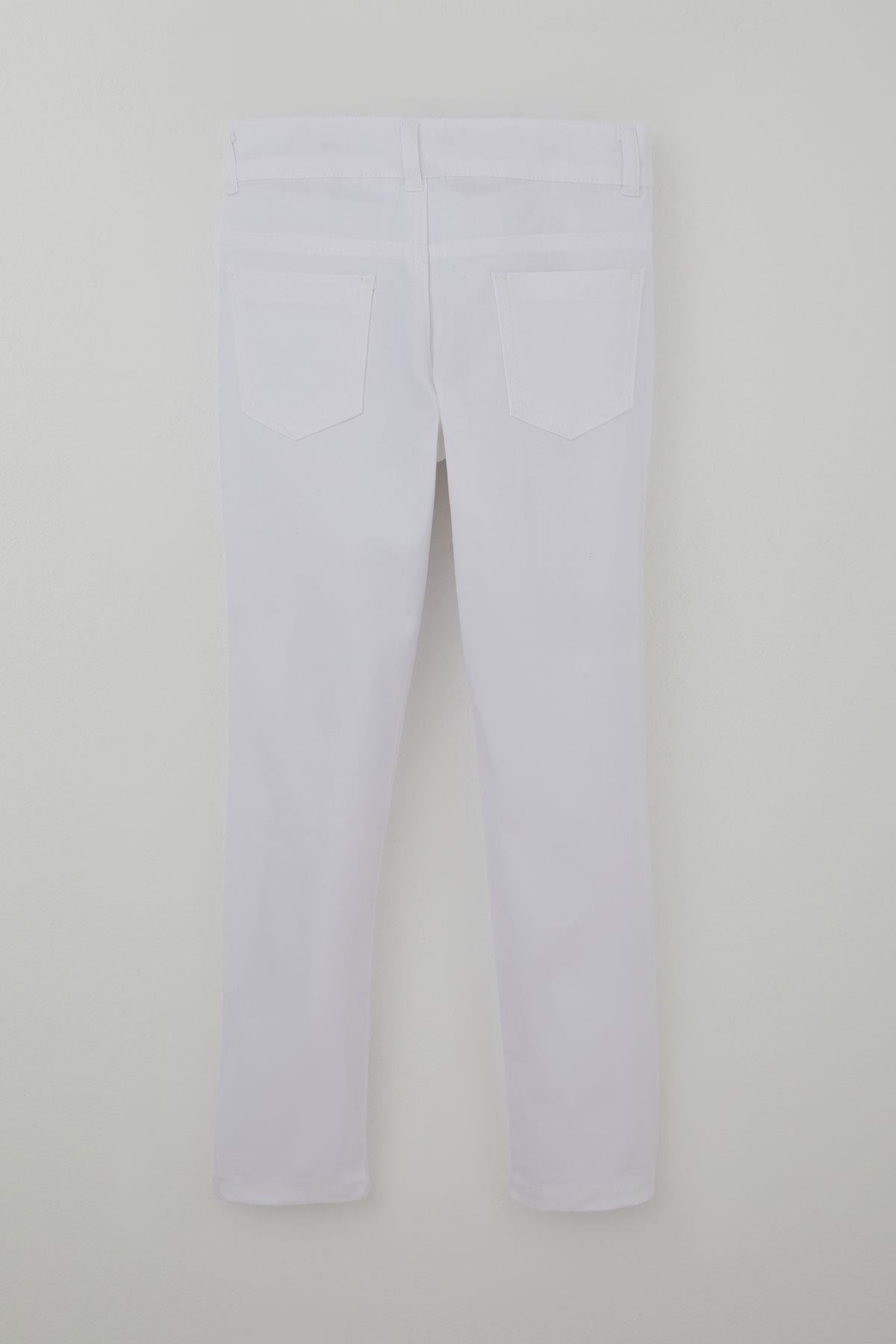Konsept Erkek Çocuk Gabardin Pantolon Düğmeli Fermuarlı Ekru (5-9 Yaş)