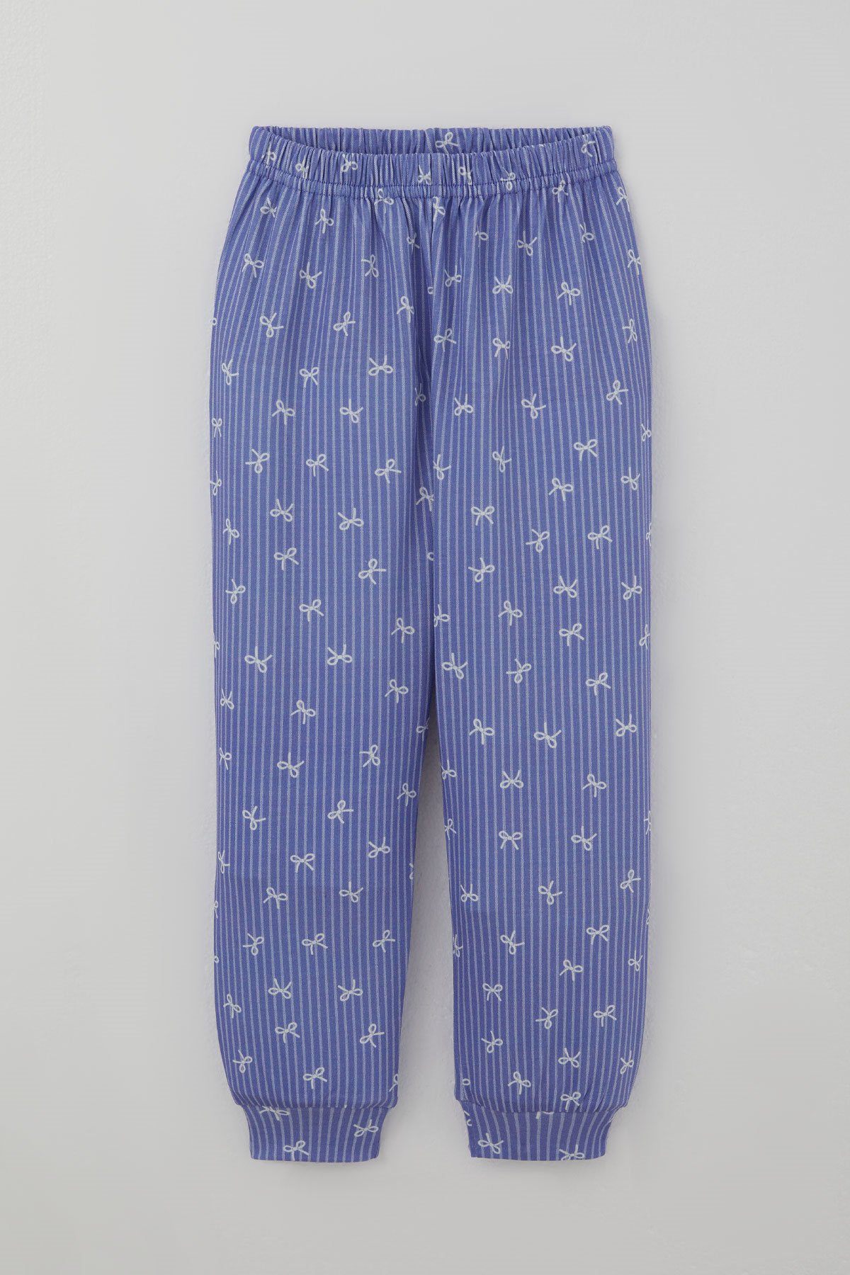 Luggi Baby Kız Çocuk Pijama Takımı Fiyonk Empirme Arabiyeli Önden Düğmeli Lila (2-8 Yaş)