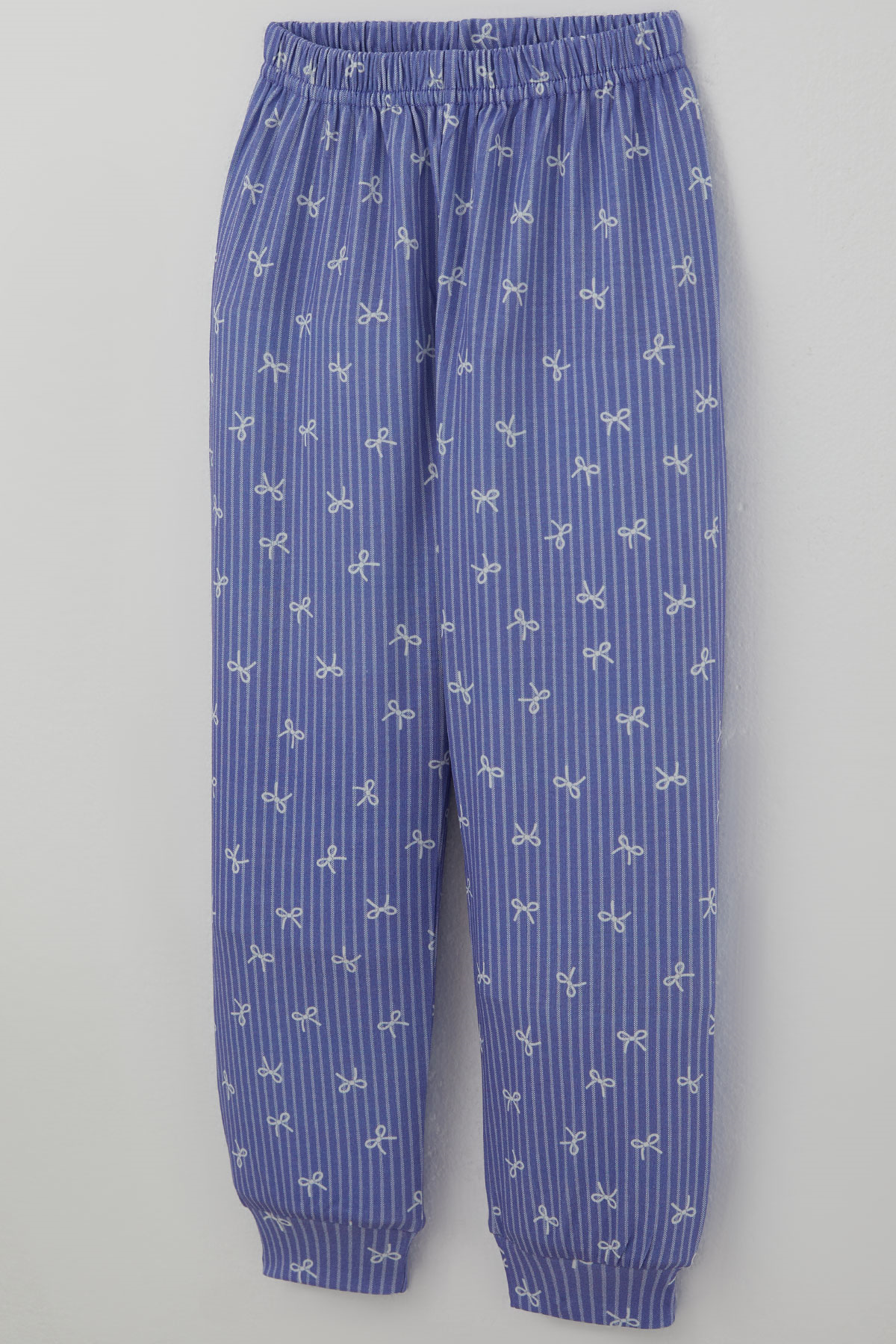 Luggi Baby Kız Çocuk Pijama Takımı Fiyonk Empirme Arabiyeli Önden Düğmeli Lila (2-8 Yaş)